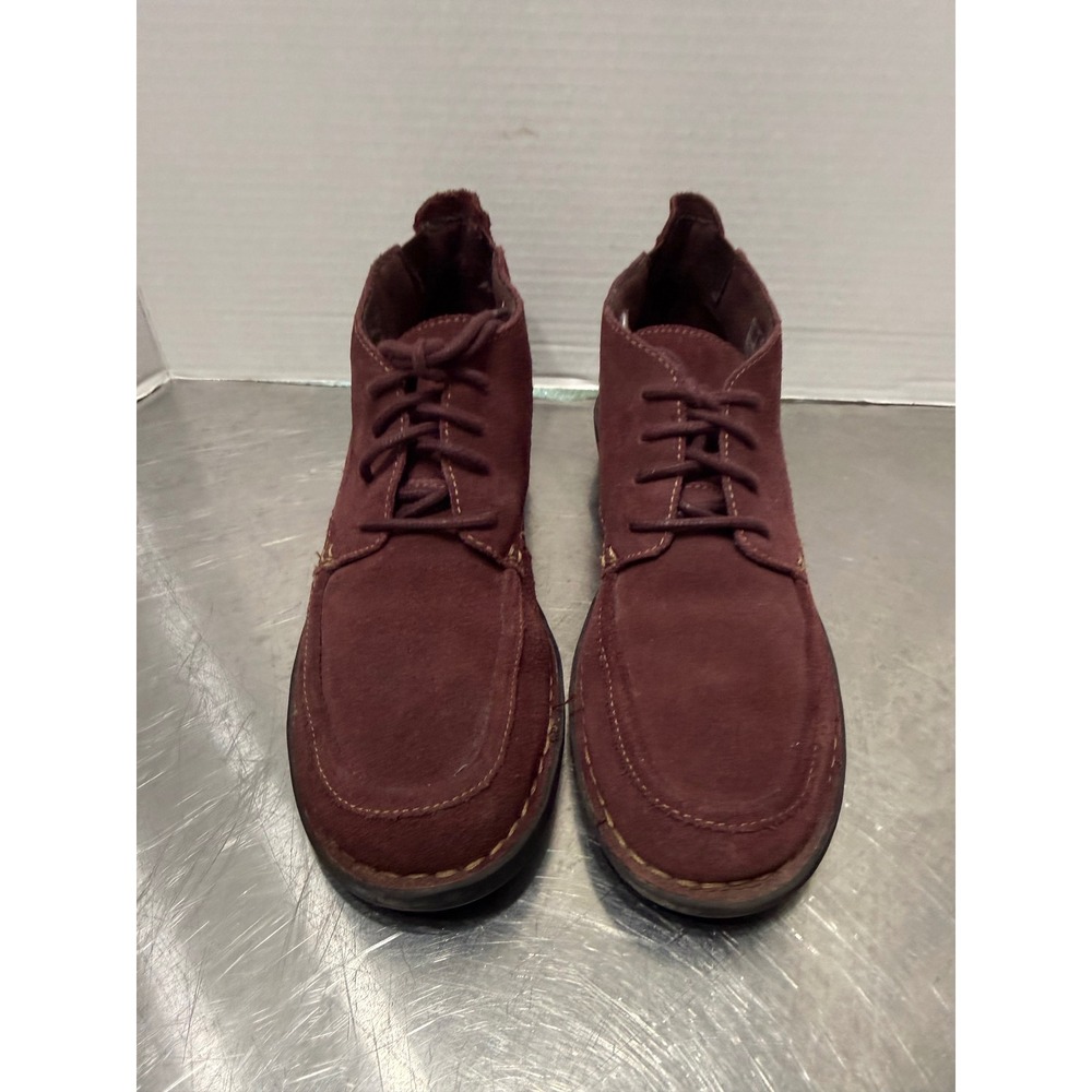 Clarks Nikki Class 8 Burgundy Suede Lace Up Chukka Ankle Boots 261047034055